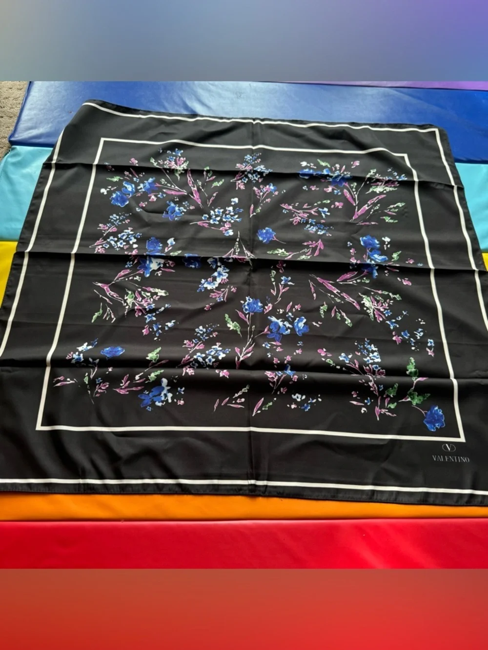Valentino floral spring silky scarf 35x35 inches‼️LAST ONE LEFT